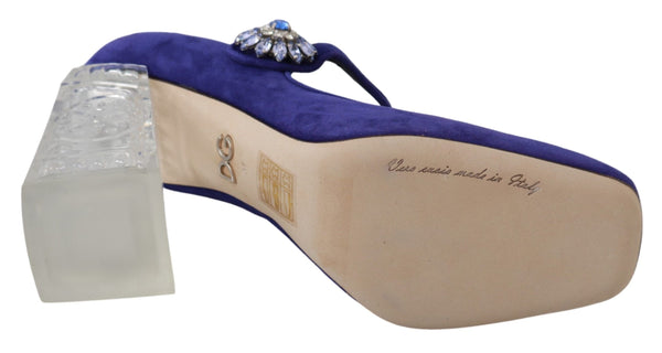 Elegant Purple Suede Mary Janes Pumps Dolce & Gabbana