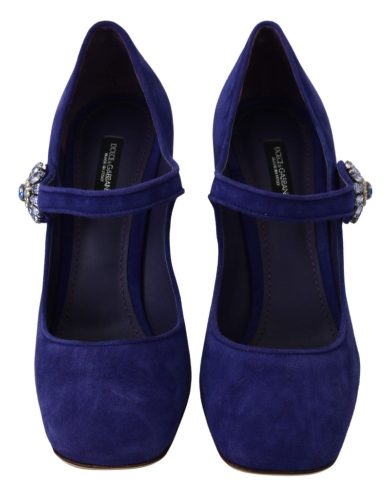 Elegant Purple Suede Mary Janes Pumps Dolce & Gabbana