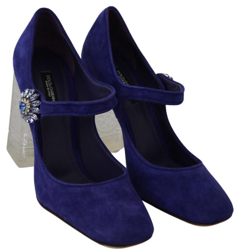 Elegant Purple Suede Mary Janes Pumps Dolce & Gabbana