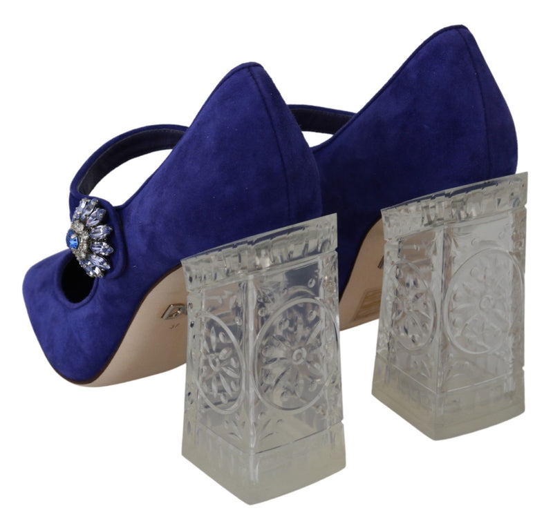 Elegant Purple Suede Mary Janes Pumps Dolce & Gabbana