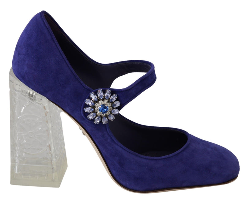 Elegant Purple Suede Mary Janes Pumps Dolce & Gabbana