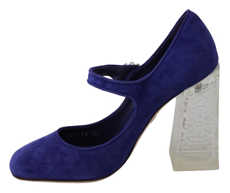 Elegant Purple Suede Mary Janes Pumps Dolce & Gabbana