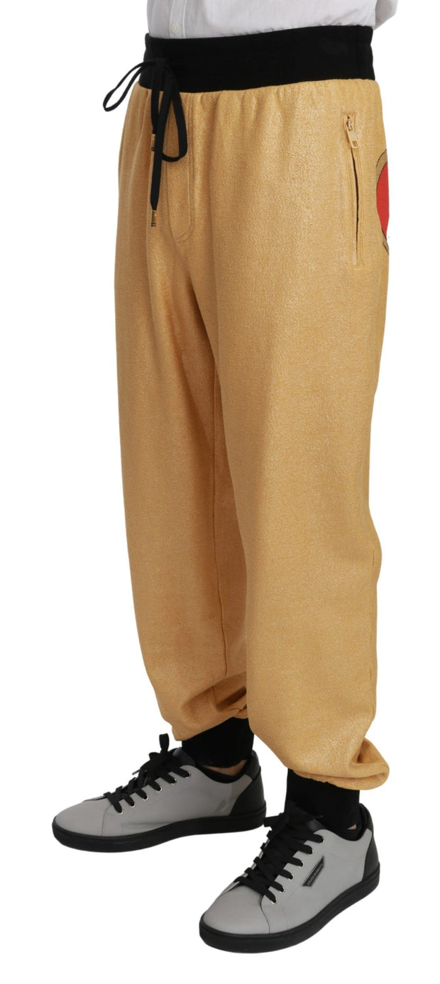 Elegant Gold Motif Sweatpants Dolce & Gabbana