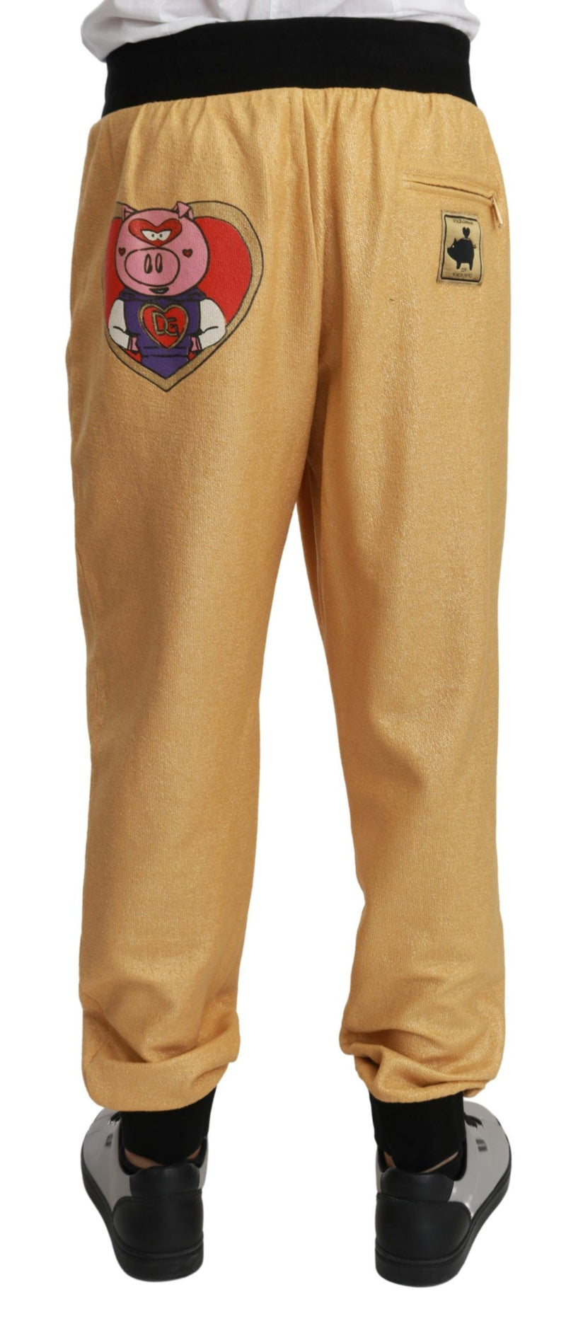 Elegant Gold Motif Sweatpants Dolce & Gabbana