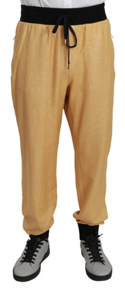 Elegant Gold Motif Sweatpants Dolce & Gabbana