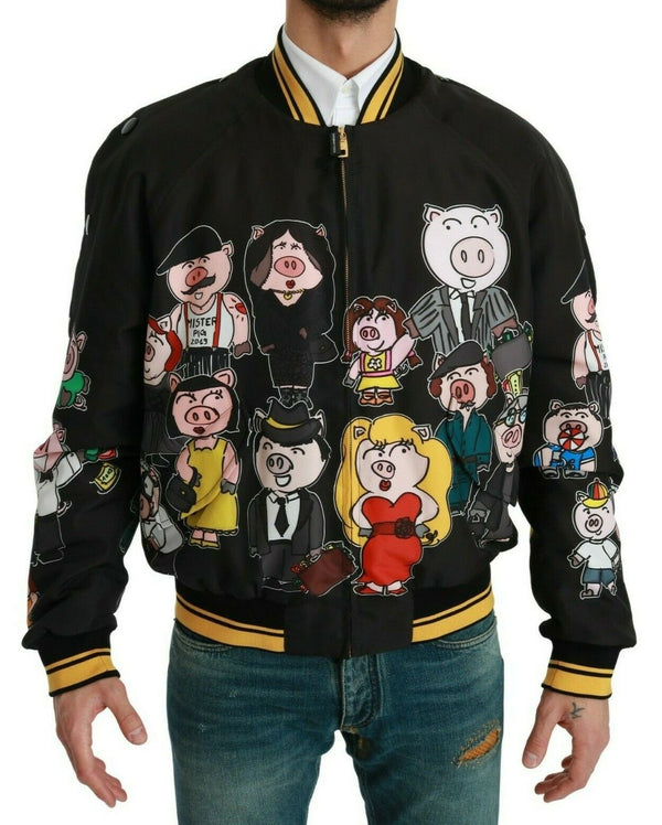 Multicolor Motive Bomber Style Jacket Dolce & Gabbana