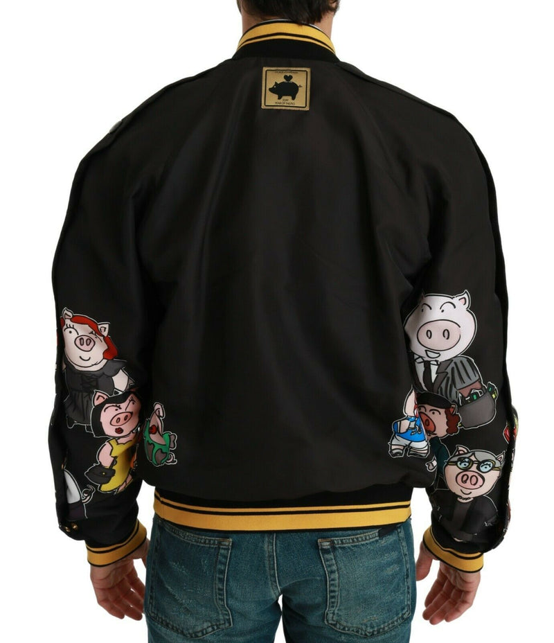 Multicolor Motive Bomber Style Jacket Dolce & Gabbana