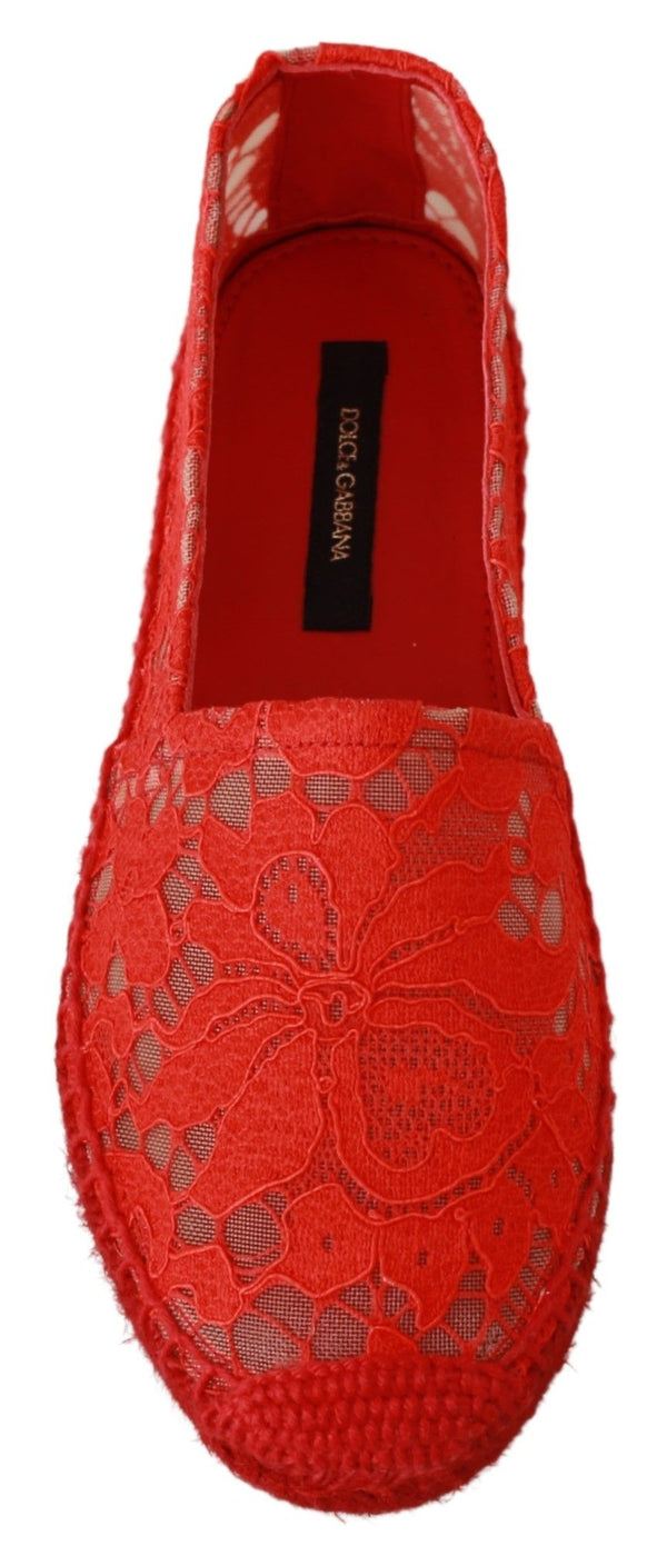 Red Viscose Espadrilles Flat Shoes Dolce & Gabbana