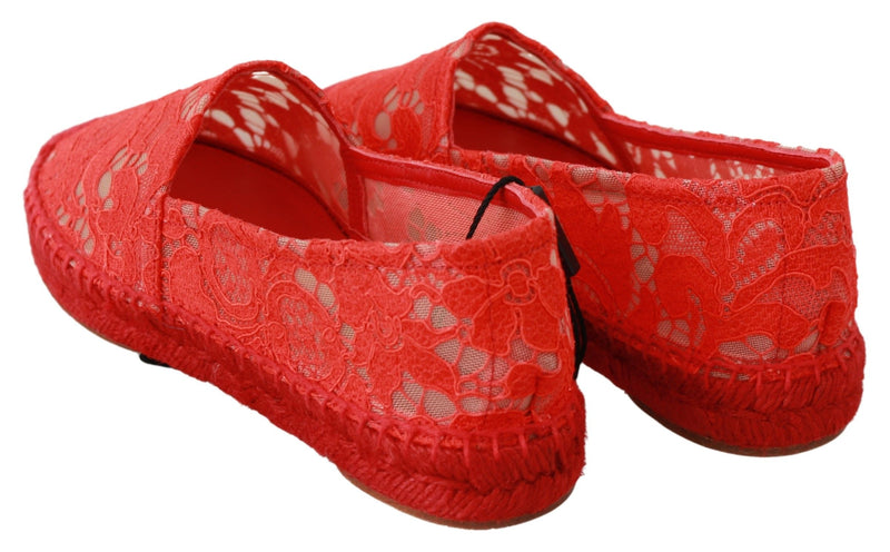 Red Viscose Espadrilles Flat Shoes Dolce & Gabbana