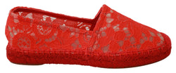 Red Viscose Espadrilles Flat Shoes Dolce & Gabbana