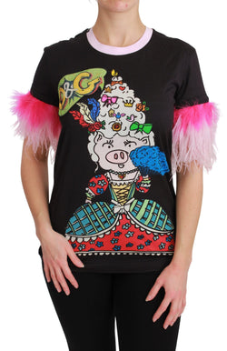 Chic Crewneck Year of the Pig Motif Tee Dolce & Gabbana