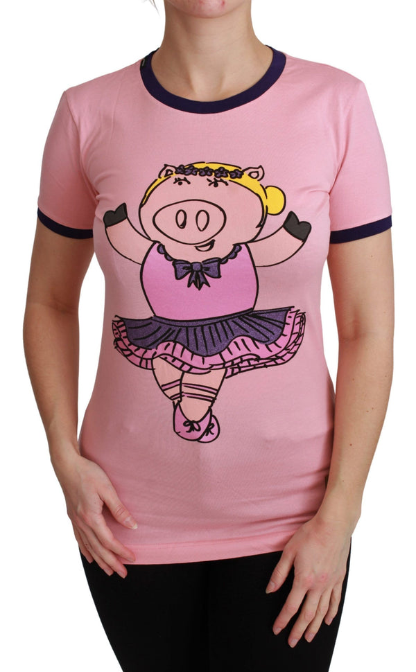 Pink Crewneck Year of the Pig T-Shirt Dolce & Gabbana