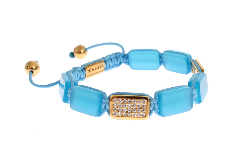 Elegant Blue Opal & Diamond-Studded Bracelet Nialaya