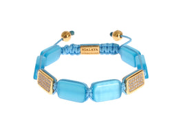 Elegant Blue Opal & Diamond-Studded Bracelet Nialaya