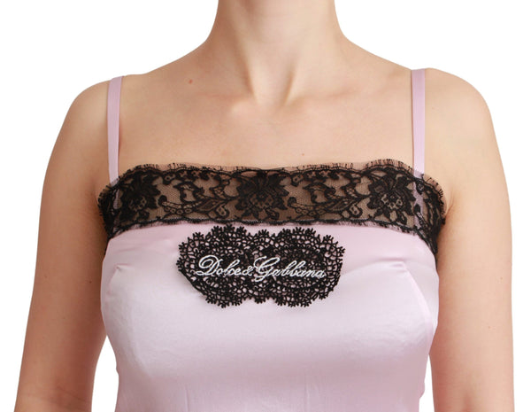 Elegant Silk Lace Detail Tank Top Dolce & Gabbana