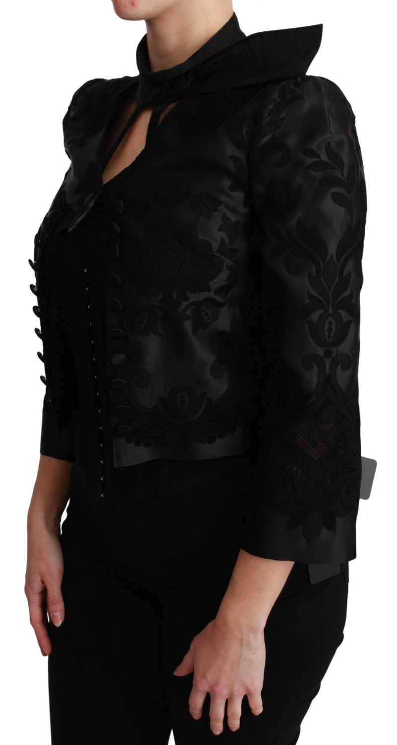 Exquisite Floral Jacquard Corset Blazer Dolce & Gabbana