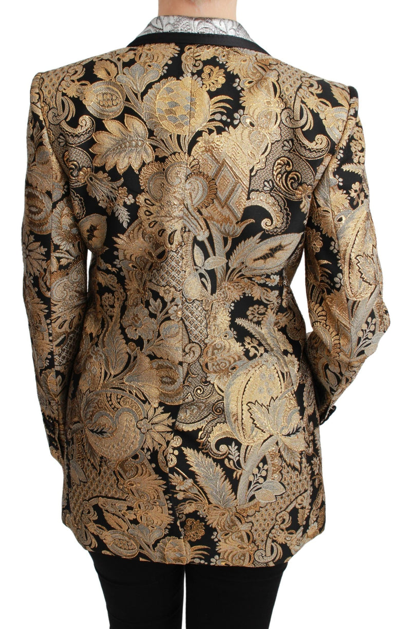 Elegant Gold Floral Jacquard Blazer Dolce & Gabbana