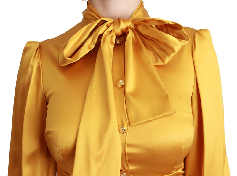 Radiant Yellow Silk Bodycon Mini Dress Dolce & Gabbana