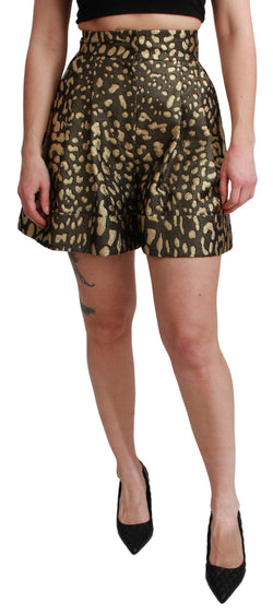 High Waist Black & Gold Luxe Shorts Dolce & Gabbana