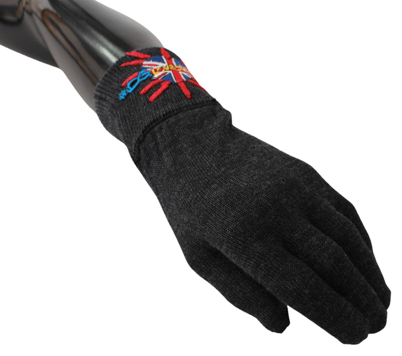 Gray Virgin Wool Unisex Gloves Dolce & Gabbana