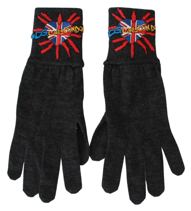 Gray Virgin Wool Unisex Gloves Dolce & Gabbana