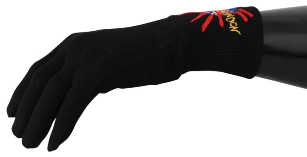 Elegant Black Virgin Wool Unisex Gloves Dolce & Gabbana