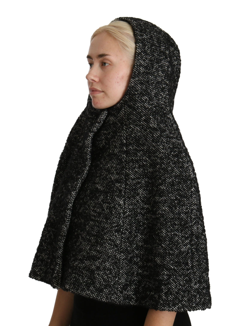 Elegant Gray Wool Hooded Scarf by Iconic Italian Label Dolce & Gabbana