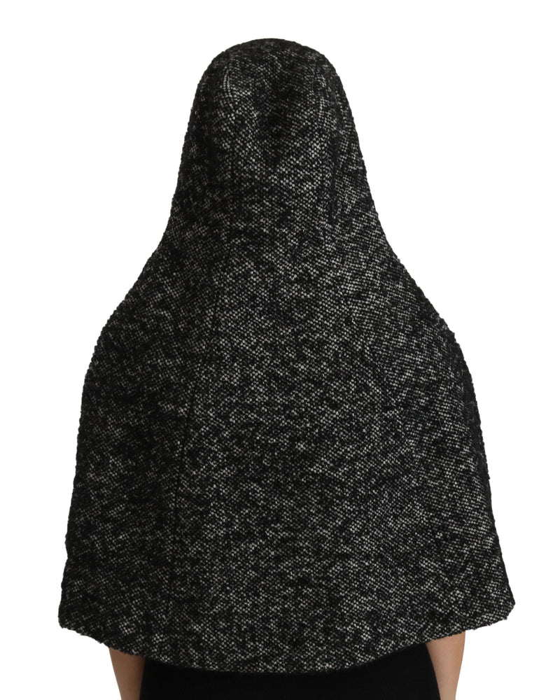 Elegant Gray Wool Hooded Scarf by Iconic Italian Label Dolce & Gabbana