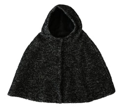 Elegant Gray Wool Hooded Scarf by Iconic Italian Label Dolce & Gabbana