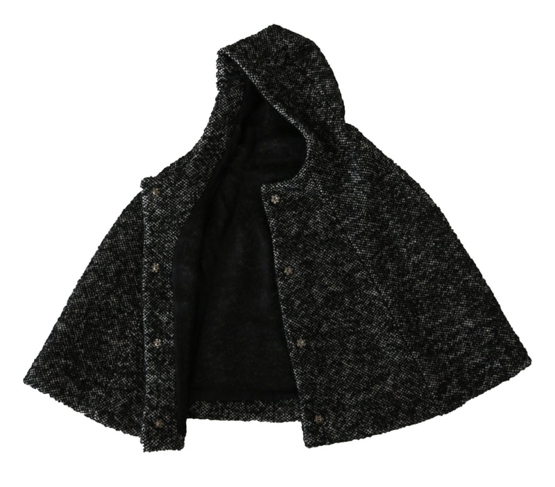 Elegant Gray Wool Hooded Scarf by Iconic Italian Label Dolce & Gabbana