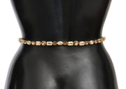 Champagne Crystal Embellished Leather Belt Dolce & Gabbana