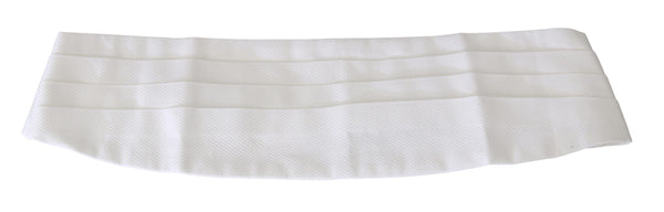 White Men Waist Belt Cotton Cummerbund Dolce & Gabbana
