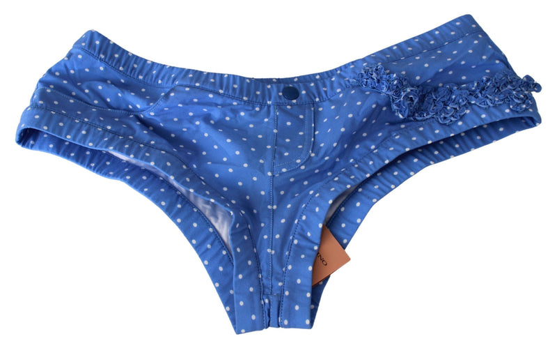 Chic Blue Dotted Designer Bikini Set Ermanno Scervino