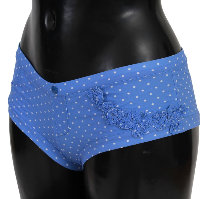 Chic Blue Dotted Designer Bikini Set Ermanno Scervino