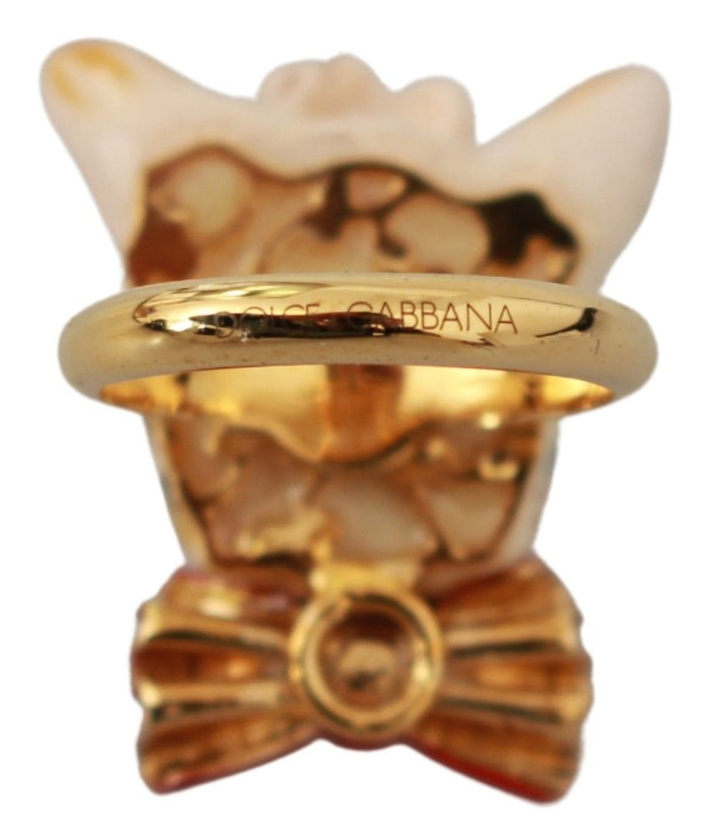 Chic Canine Gold-Tone Statement Ring Dolce & Gabbana