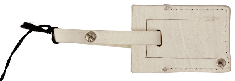 Elegant Beige Leather Keychain GF Ferre