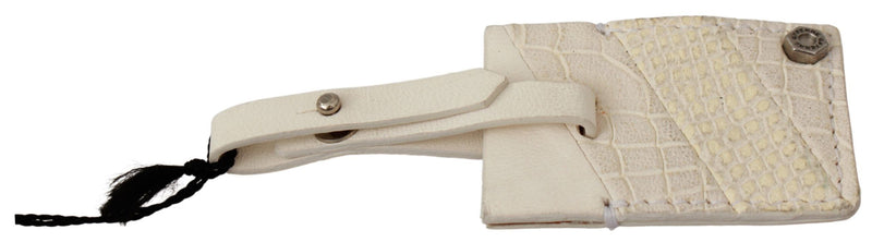 Elegant Beige Leather Keychain GF Ferre