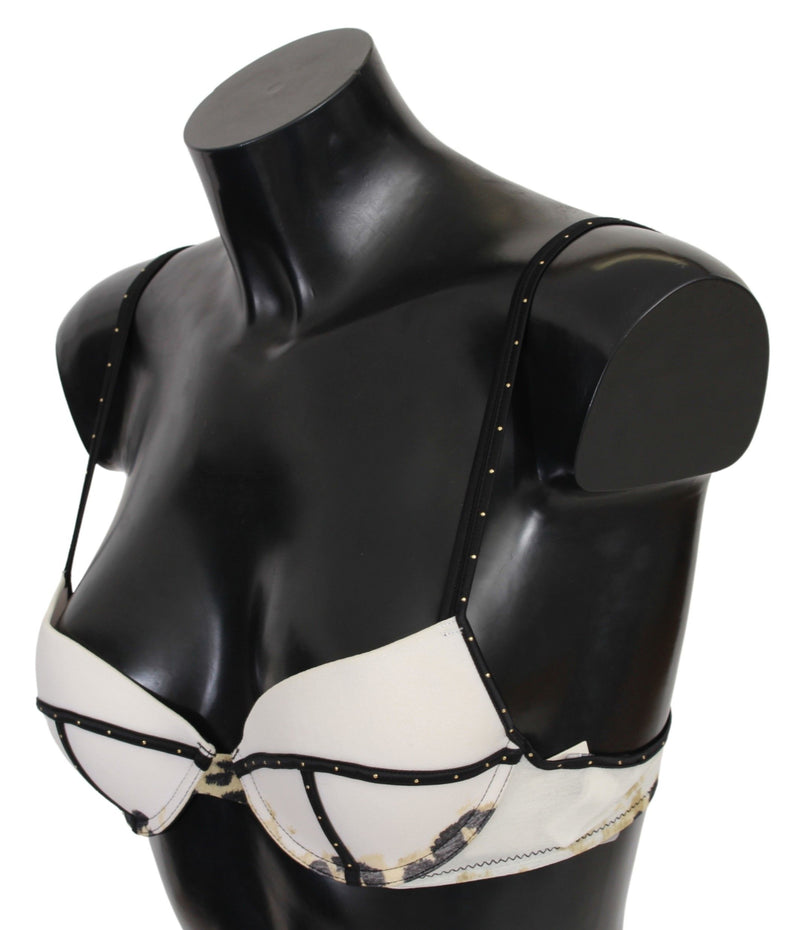 Elegant White Push-Up Bra With Logo Details Just Cavalli