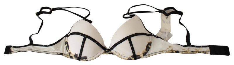 Elegant White Push-Up Bra With Logo Details Just Cavalli