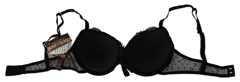 Elegant Black Lace Push-Up Bra Roberto Cavalli