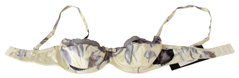 Beige Lace Balconcino Silk Bra Ermanno Scervino