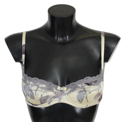 Beige Lace Balconcino Silk Bra Ermanno Scervino