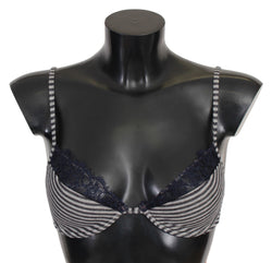 Blue Stripes Lace Reggiseno Bra Ermanno Scervino