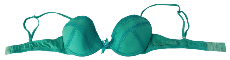 Luxurious Green Cotton Push Up Bra Ermanno Scervino