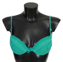 Luxurious Green Cotton Push Up Bra Ermanno Scervino