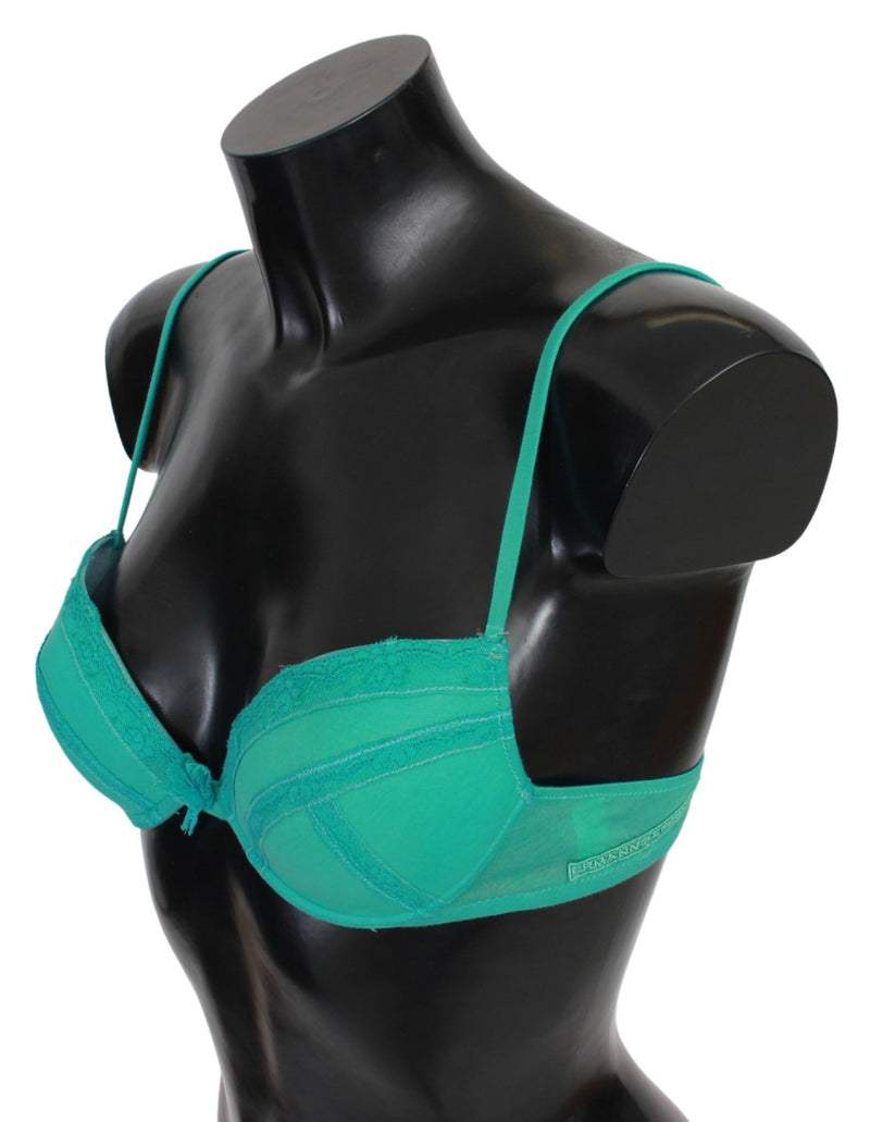 Luxurious Green Cotton Push Up Bra Ermanno Scervino