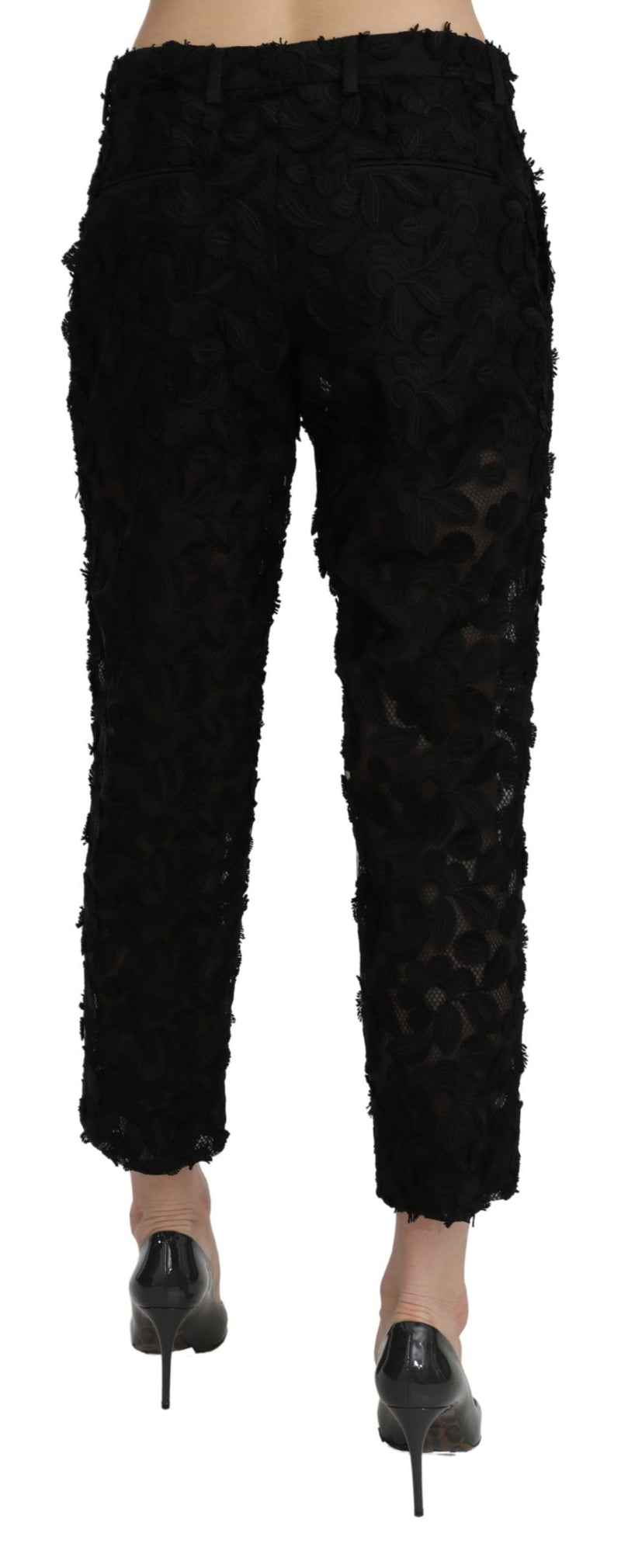 Elegant Straight Cropped Lace Trousers Dolce & Gabbana