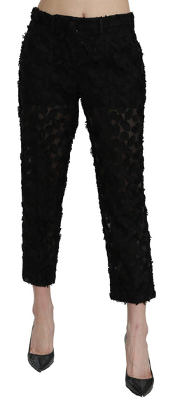 Elegant Straight Cropped Lace Trousers Dolce & Gabbana