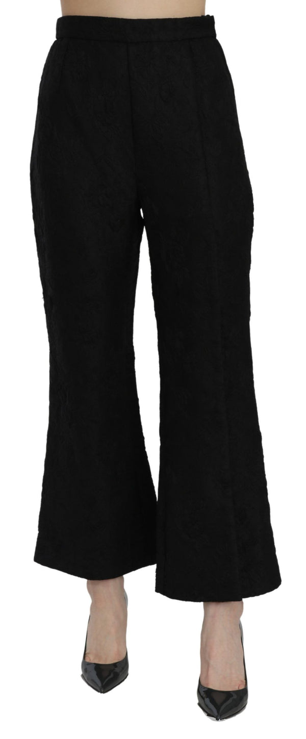 Chic High Waist Flared Cropped Pants Dolce & Gabbana