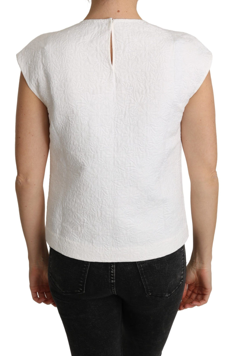 Elegant White Cotton Blend Blouse Dolce & Gabbana